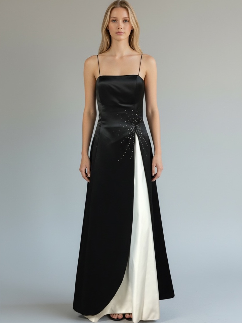 Betsy & Adam Satin Maxi Gown vintage Y2K Spaghetti Strap Size 12
